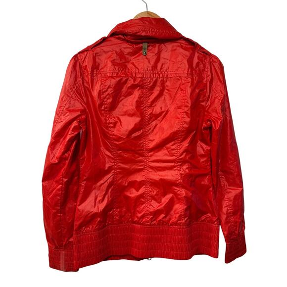 NEW! Mackage Womans S Perla Rain Jacket $750 Waterproof Coat Hidden Hood Red - Picture 4 of 13